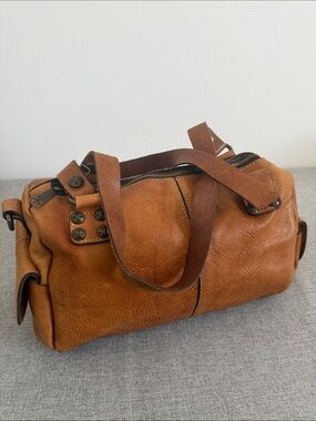 Patricia Nash slouchy Western Brown Leather Shoulder Satchel